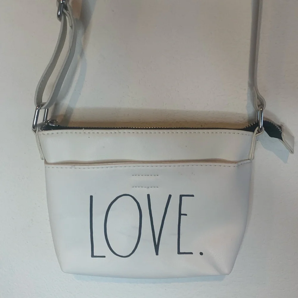 Rae Dunn Purse  NEW Off-white LOVE Cross Body HandbagSmall 8.25
